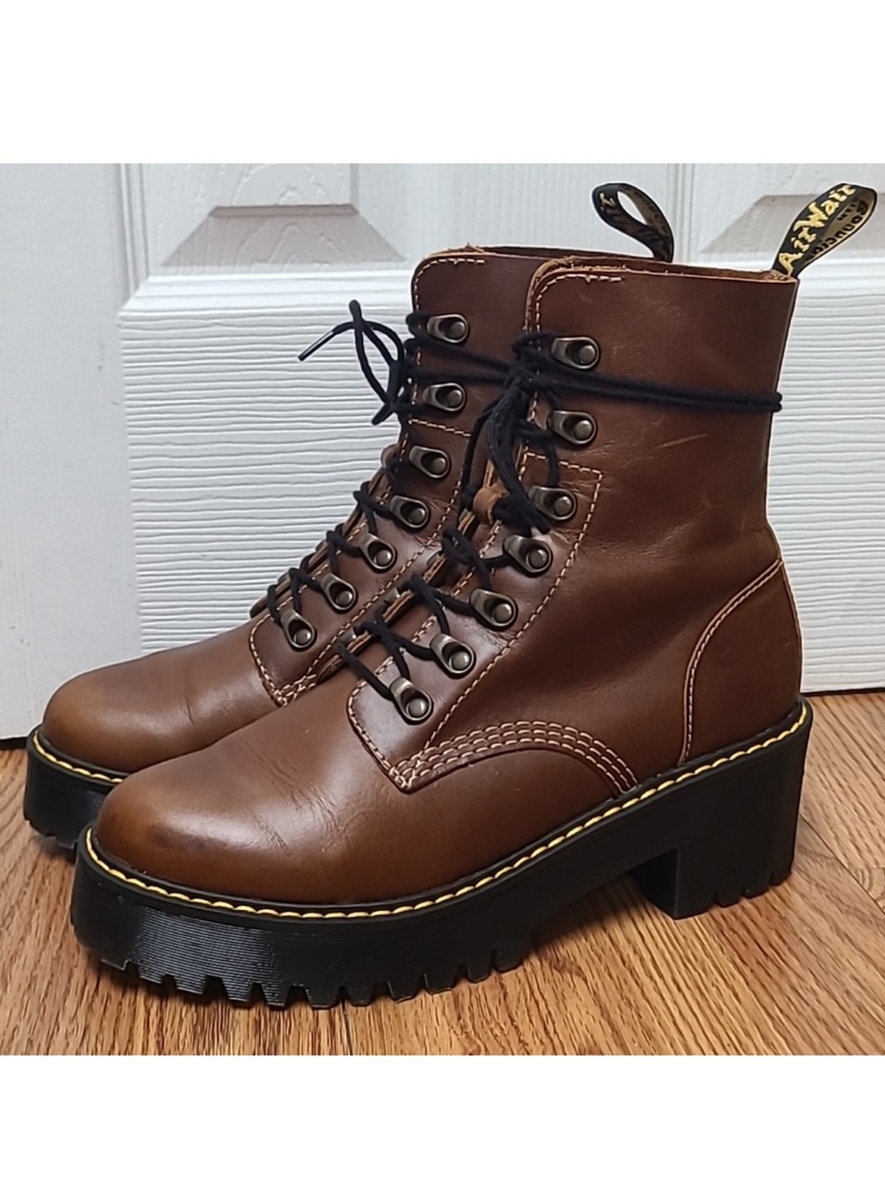 Dr Martens Leona Butterscotch Heeled Boots